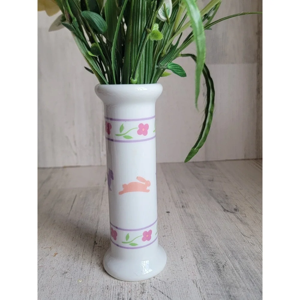 FTDA‎ japan vase Easter faux tulip rabbit vintage flower home decor